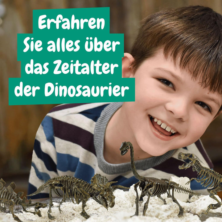 Science4you Dino Ausgrabungsset 4 in 1 für Kinder - Dino Spielzeug, 4 Dinosaurier Ausgraben - Fossil
