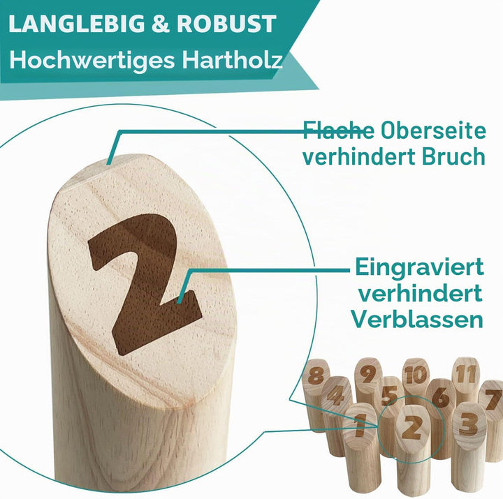 Nummerierte Blockwurfspiele Outdoor Holz Werfen Hof Spiel Stick Holz Spiel Set Klassische Handkisten