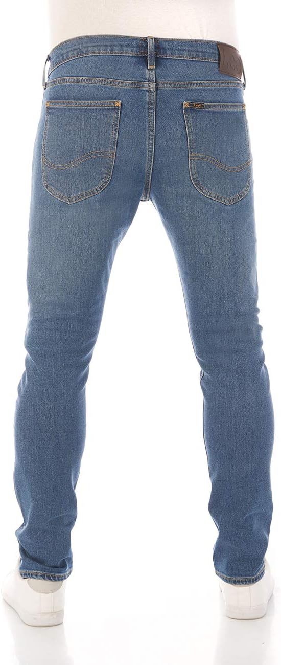 Lee Herren Jeans Luke Slim Fit Hose Tapered Männer Jeanshose Baumwolle Denim Stretch Blau Schwarz Gr