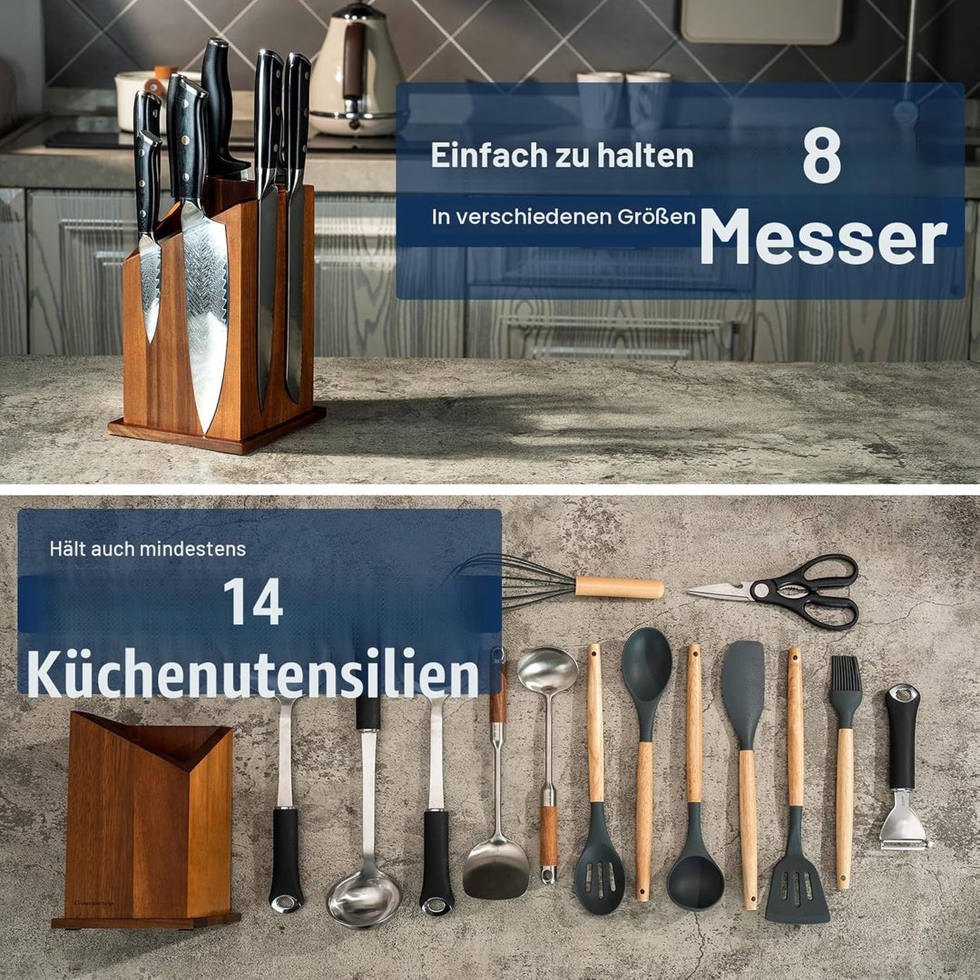 Magnetischer Messerhalter & Küchenutensilienhalter, universeller Magnetblock ohne Messer, Premium-Ak