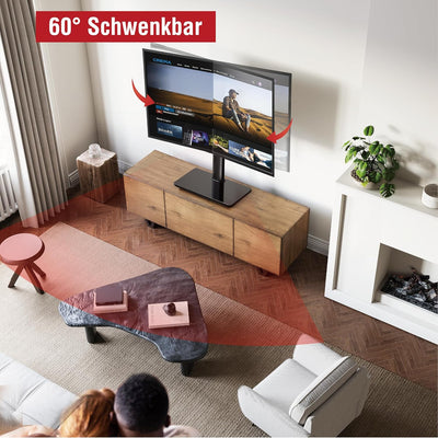 AOKCOS TV Standfuss TV Ständer Höhe 900mm für 32-55 65 75 Zoll Fernseher, Neigbar Schwenkbar Höhenve