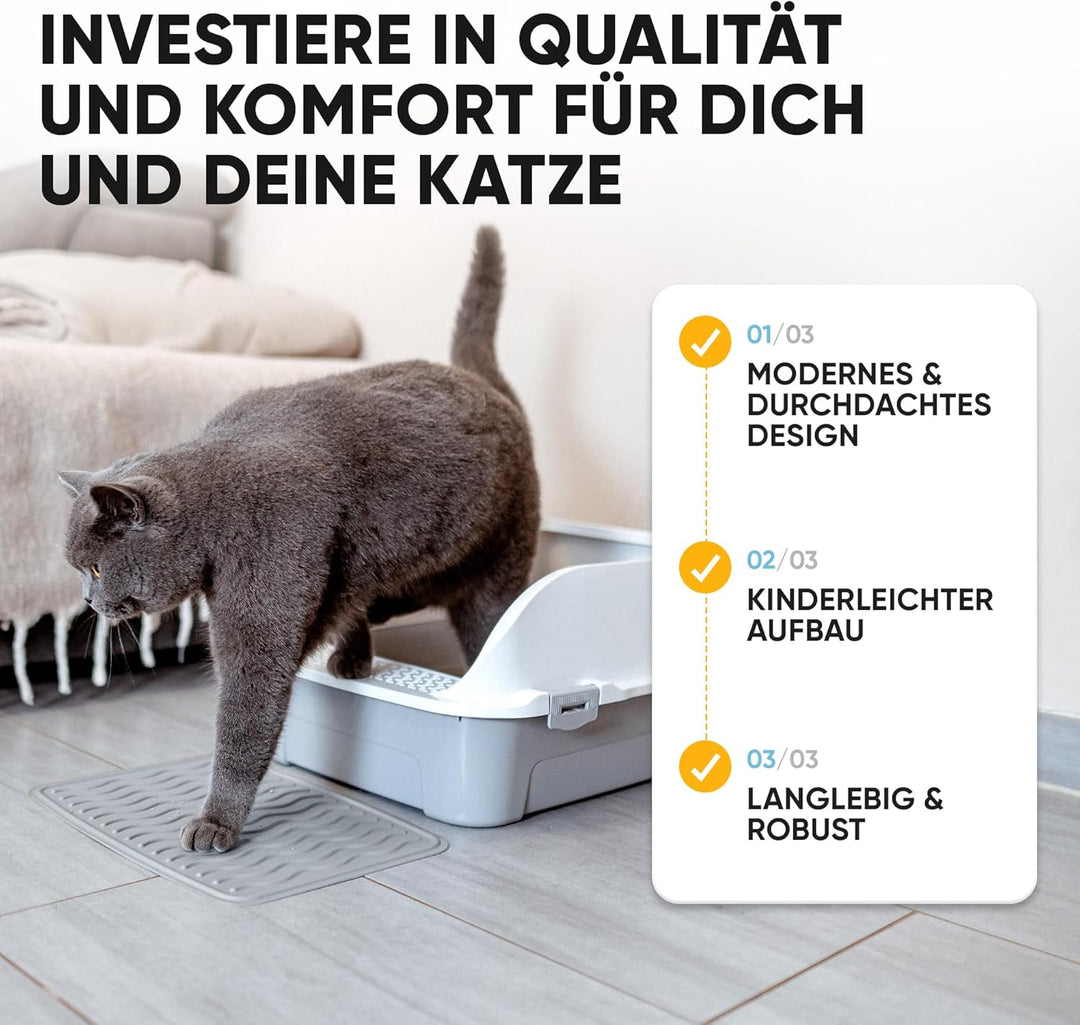 CROPLAS Katzenklo offen hoher Rand, Katzenklo ohne Deckel, Katzenklo gross, offenes Katzenklo, Katze
