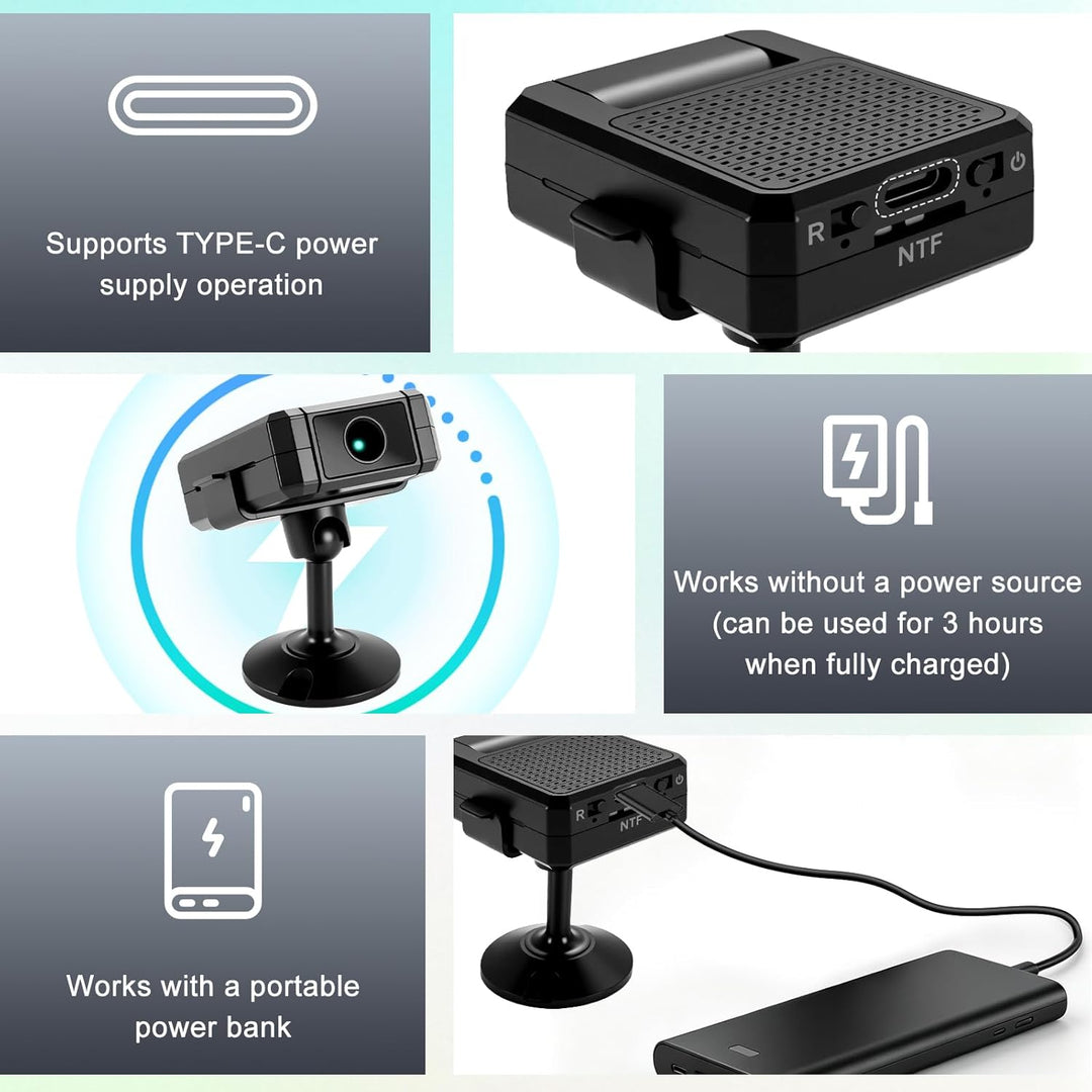 Mini Kamera, 1080P HD WLAN Überwachungskamera Innen 180° drehbarem Objektiv, für Live Übertragung Ha