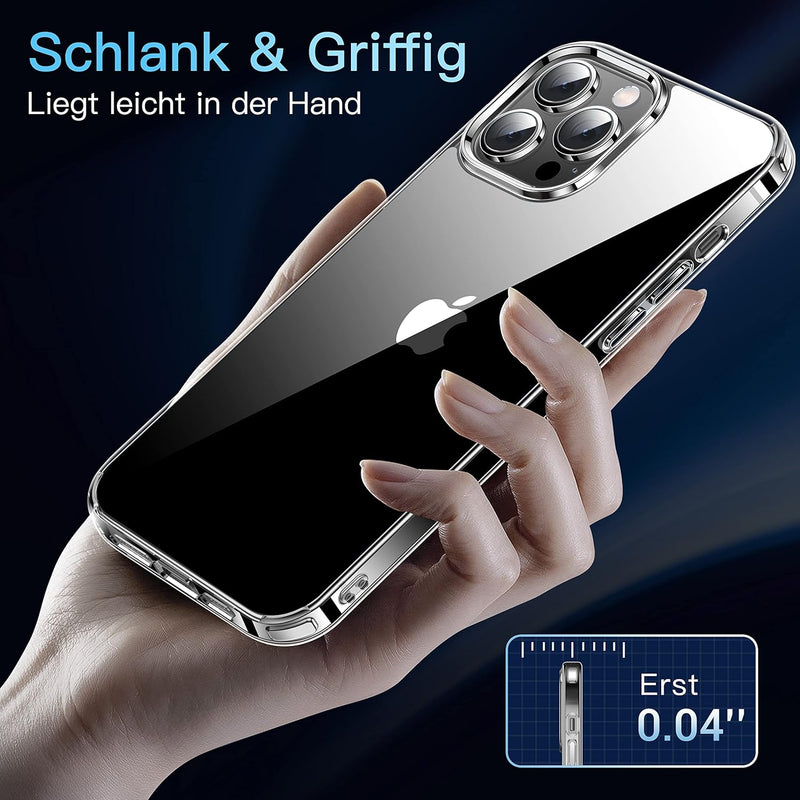 CASEKOO Crystal Clear für iPhone 12 Pro Max Hülle, [Nie Vergilbung] [Unzerstörbarer Militärschutz] S