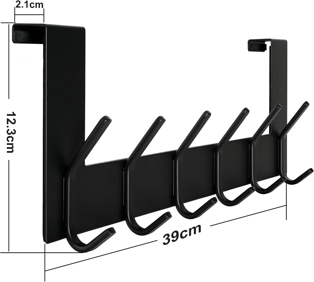 WEBI Türhaken zum Einhängen,Türgarderobe mit 6 Haken,Türaufhänger,Kleiderhaken Tür,Haken Tür,Türhake