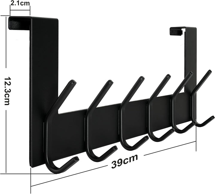 WEBI Türhaken zum Einhängen,Türgarderobe mit 6 Haken,Türaufhänger,Kleiderhaken Tür,Haken Tür,Türhake