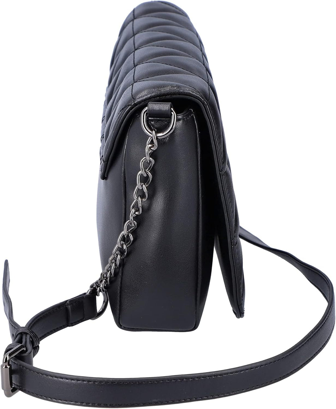 Rieker Damen Umhängetasche gesteppt Kettendetail H1110 Schwarz, Schwarz