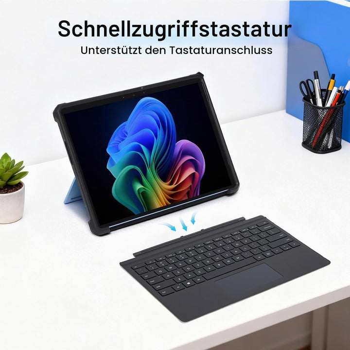 Omnpak Hülle für Microsoft Surface Pro 11/10/9, Stossfeste Robuste Hartschalen Schutzhülle Multi-Bet