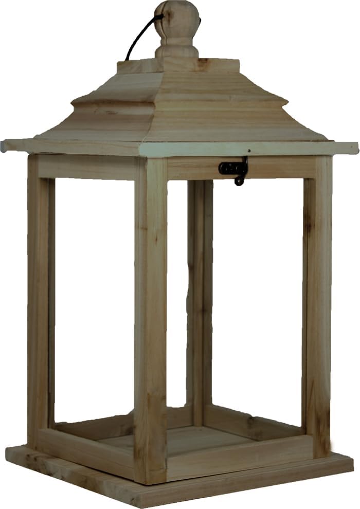 FADEDA Holzlaterne gebeizt, ohne Beleuchtung, mittel/Höhe: 40cm/handbemalt/detailgetreue Krippen Fig