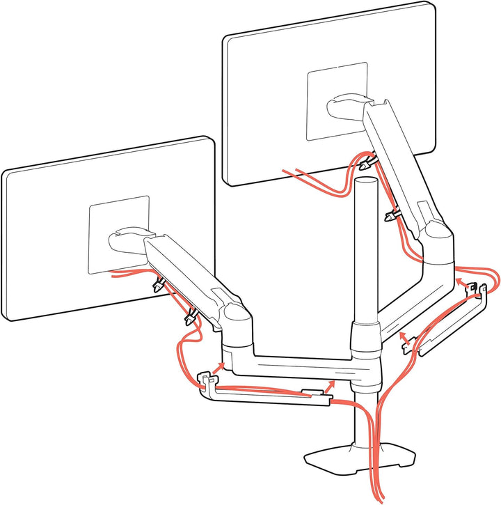 ERGOTRON 45-509-216 LX Dual Stacking Arm, Tall Pole 2 Monitore LX Stacking Arm Weiss