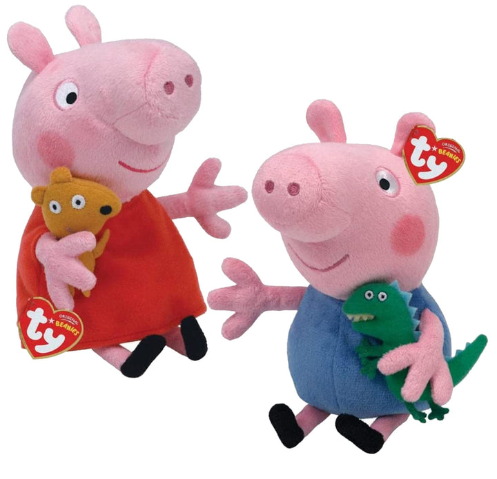 TY Peppa Pig & George Pig 6 Zoll Multipack - Beanie Baby Weiche Plüschtiere - Sammlerstück Kuschelti