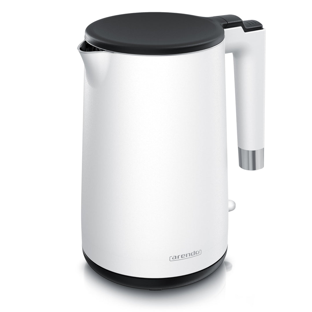 Arendo - Wasserkocher Edelstahl – 1,5 Liter - 2200 Watt – Doppelwand-Design – 360° Controller – BPA-