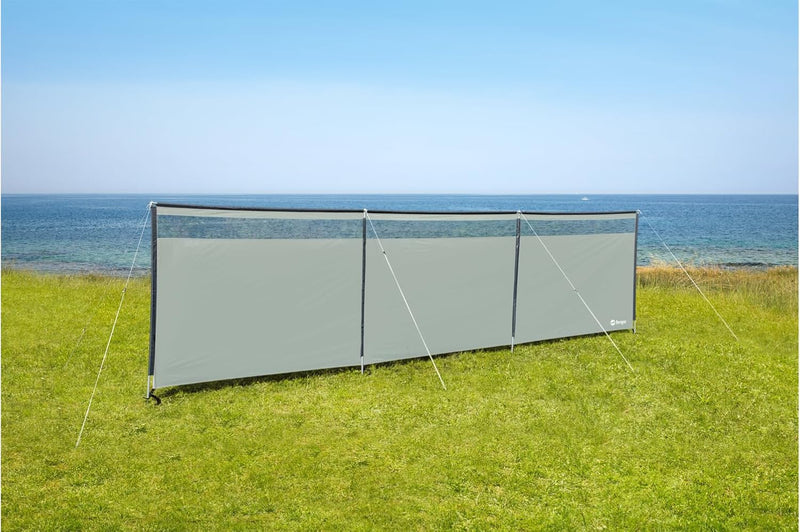 BERGER Windschutz Panorama 600 x 150 cm - Sichtschutz für Strand, Camping und Garten - Grau oder Grü