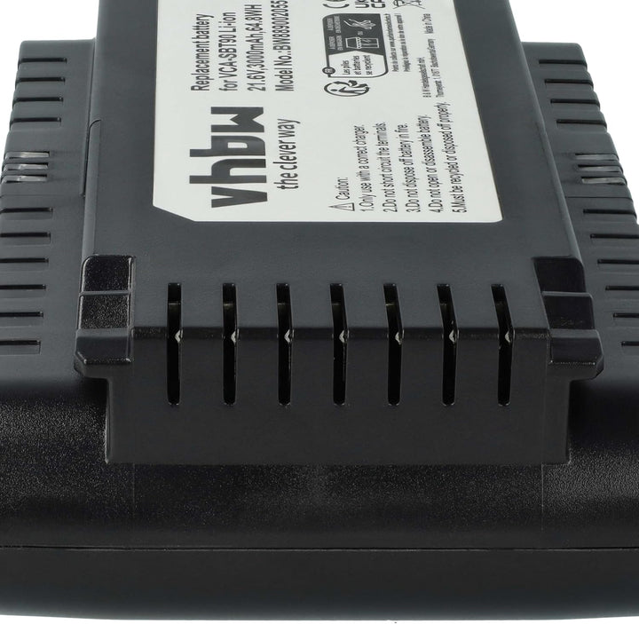 vhbw Akku kompatibel mit Samsung VS20T7536T5/EN, VS20T7538T5/SH, VS20T7562R5/EG Staubsauger Schwarz