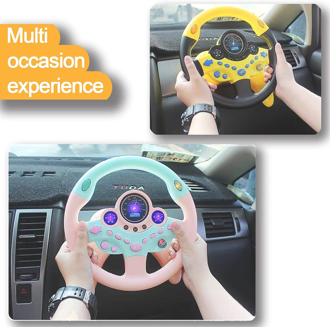 RedCrab Kinder Lenkrad Spielzeug, 360° Rotation Simulierter Tragbarer Controller mit Klang und Musik