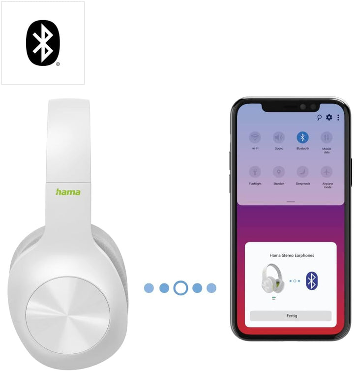 Hama Bluetooth Kopfhörer, Over-Ear Headset (Kabelloses Headset mit 38h Akku, faltbare Earphones mit