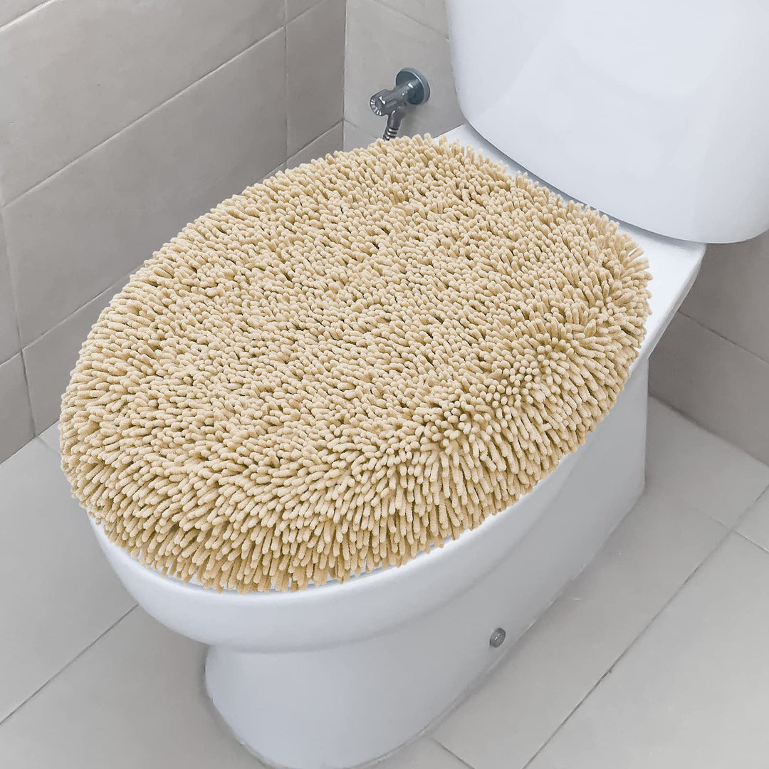 TREETONE Shaggy-Chenille-Badezimmer-WC-Deckelbezug, ultraweiche Plüsch-Sitzbezüge, flauschig saugfäh