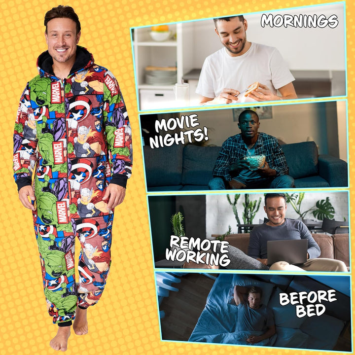 Marvel Herren Schlafoveralls M Mehrfarbig, M Mehrfarbig