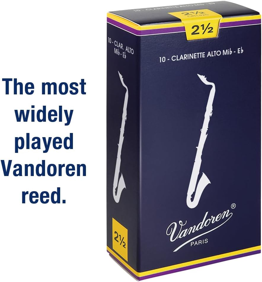 Vandoren CR1425 Traditional Alt-Klarinetten Blätter, 10 Einheiten Festigkeit 2,5, Festigkeit 2,5