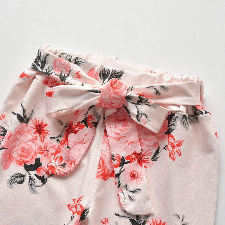 Neugeborenes Baby Mädchen Kleidung Sets Kleinkind Langarm Strampler Rüschen Tops & Blumen Bedruckte