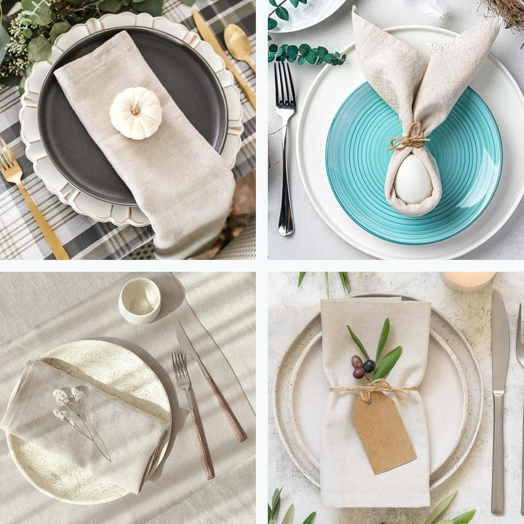 Stoffservietten, 6er Pack Hochwertige Beige Servietten 40x40 cm, Tischdekoration Servietten Hochzeit