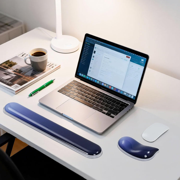 EooCoo Ergonomisches Mauspad mit Gel Handauflage + Handballenauflage Tastatur Satz, Gaming Mousepad