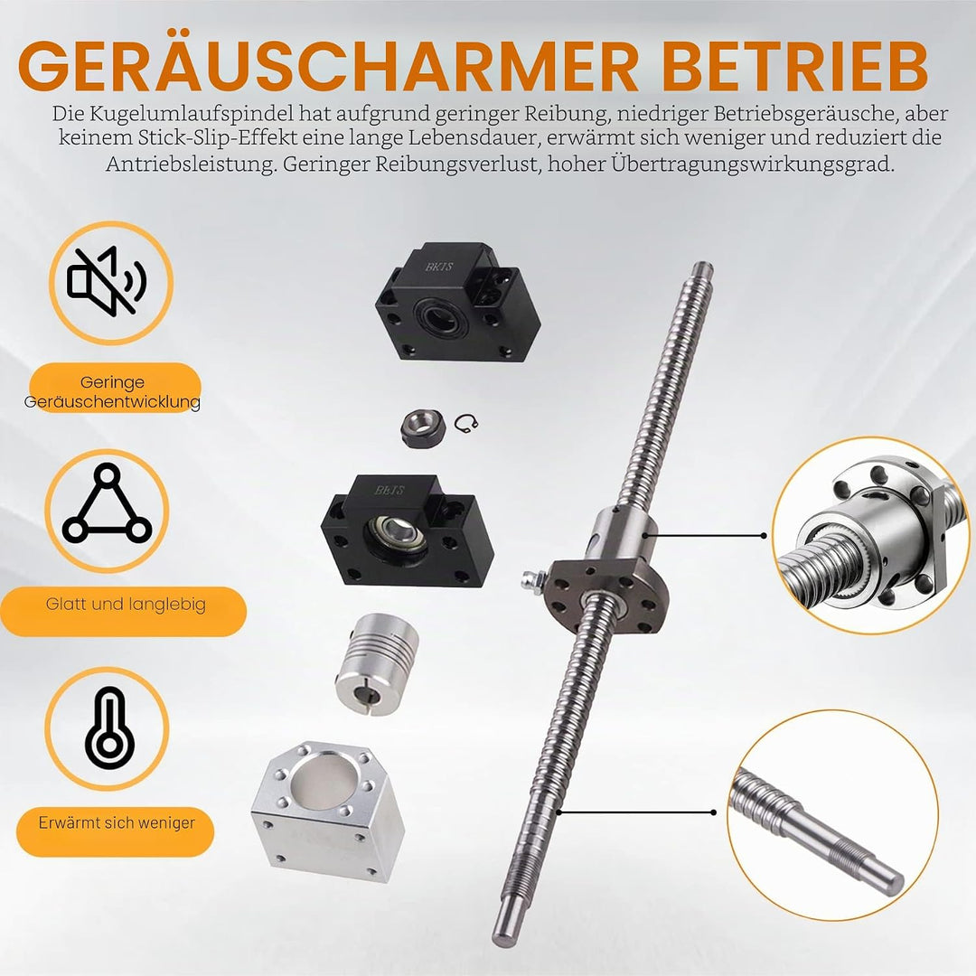 CNCYEAH Linearführung kit, 2PCS HGR20-400mm Linearführungsschiene +1PCS Kugelumlaufspindel SFU1605-4