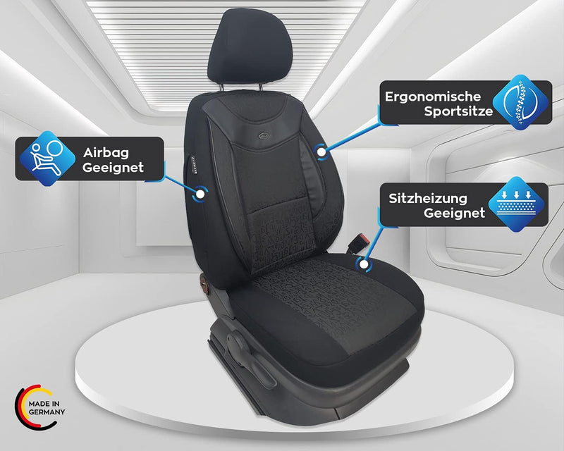 BREMER SITZBEZÜGE Mass Auto Schonbezüge kompatibel mit VW T-ROC Fahrer & Beifahrer Set ab 2017 / Aut