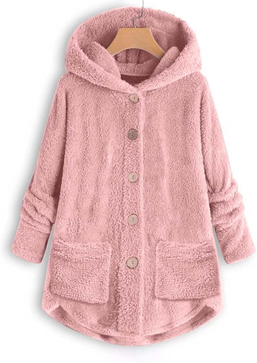 Ansenesna Teddyjacke Damen Mit Kapuze Winterjacke Damen Teddyfleece Warm Gefüttert Wintermantel Frau