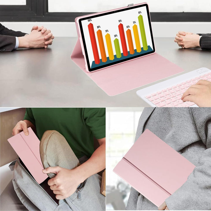 Tastatur mit Hülle für Lenovo Idea Tab Tablet 11", TPU Rückseite Hülle mit Magnetisch Abnehmbarer QW