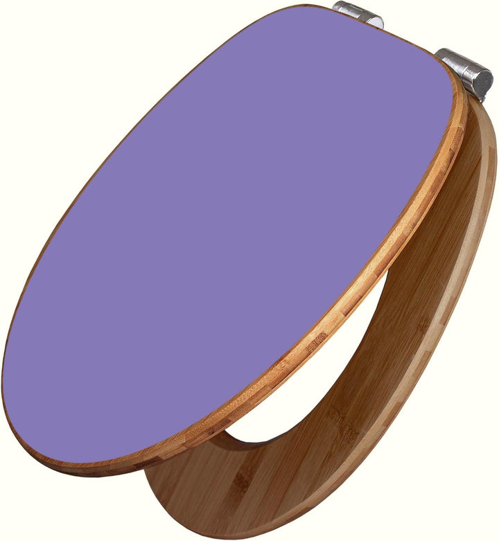 banjado® Design WC Sitz Bambus Absenkautomatik mit Farbe Lavendel/Toilettendeckel mit Absenkautomati