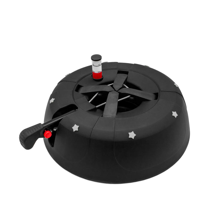 Christbaum Ständer grün mit Einseiltechnik und Fusshebel - 32 cm - Weihnachtsbaumständer mit Wassert
