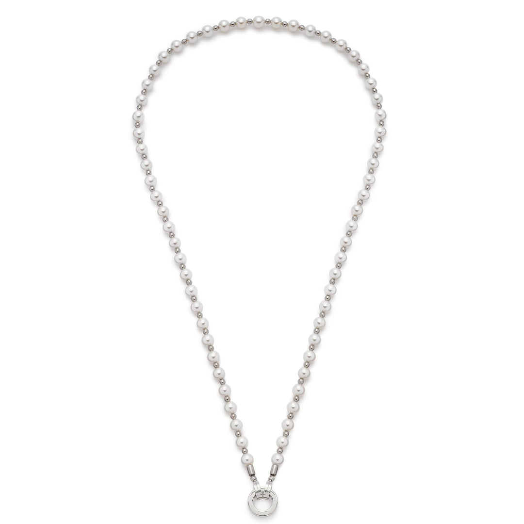 JEWELS BY LEONARDO DARLIN'S Damen-Halskette Signora, Edelstahl mit Imitationsperlen, CLIP & MIX Syst