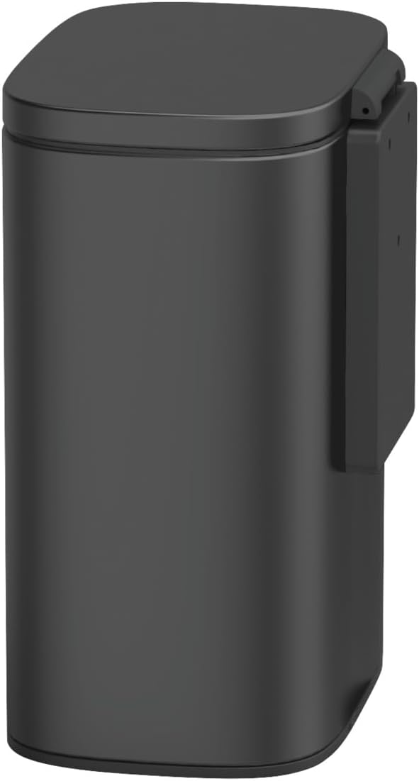 WENKO Wand-Kosmetikeimer Sare 5 Liter, Mülleimer mit Deckel und Easy-Close Absenkautomatik, Badezimm