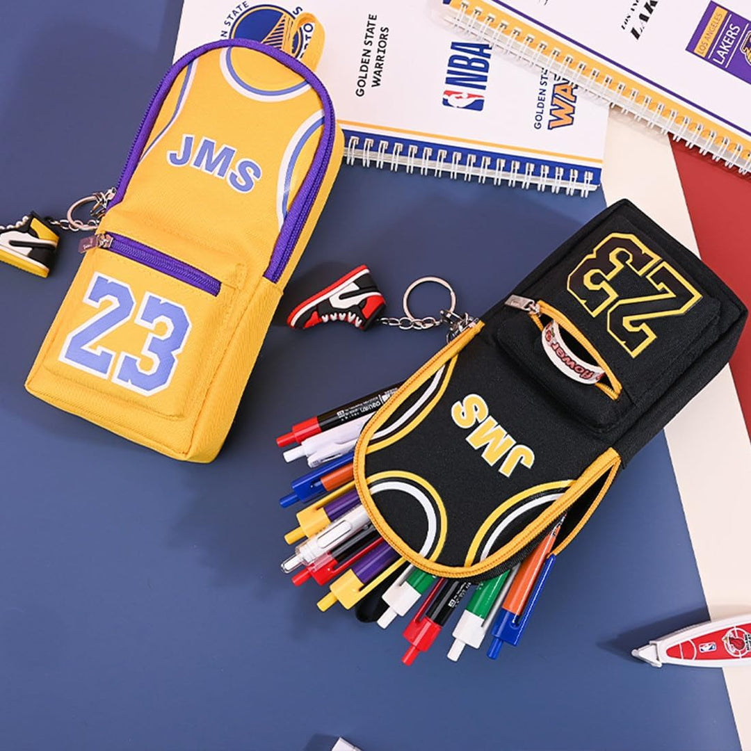 Basketball Player Federmäppchen Grosse Kapazität,Basketball Star Bunte 23 Trikot Federtasche, Grosse