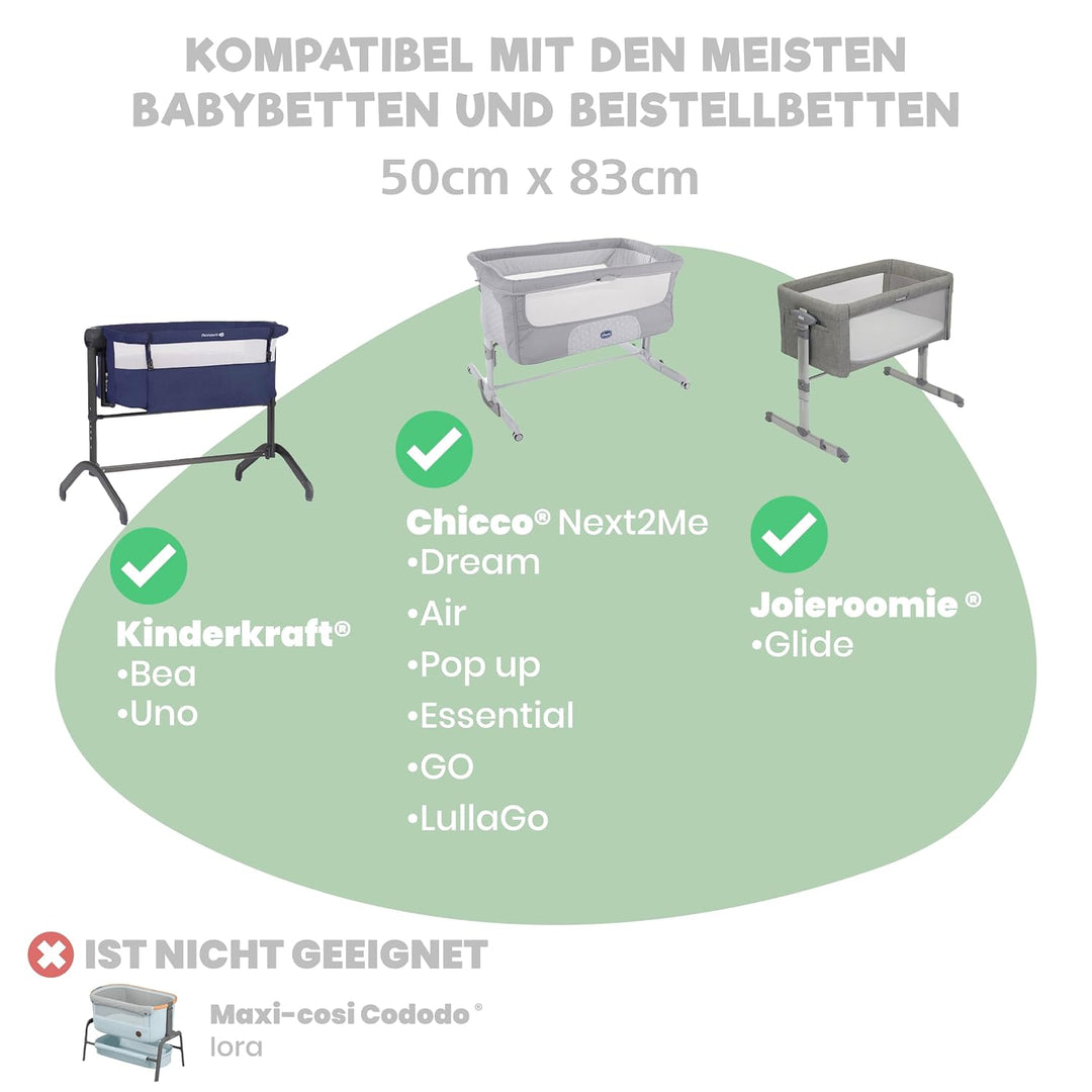 2X Spannbettlaken aus 100% Baumwolle mit Gummiband - 1X Matratzenschoner aus 100% wasserdichtem Mate