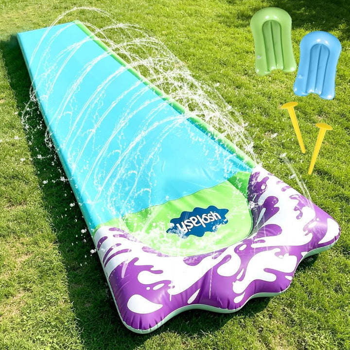 Wasserrutsche, Wasserrutschbahn mit Sprinkler, 480 x 70CM/188.98 x 27.56in Wassermatte mit 2 Bodyboa