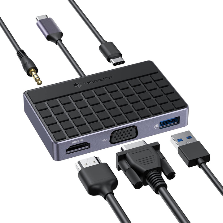 Yottamaster USB C Hub, 5-in-1 USB C Adapter, 100W Power Delivery USB3.0 Typ C Dock, Kompatibel mit W