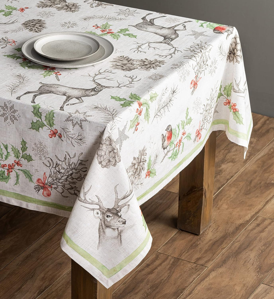 Maison d' Hermine Christmas Dew 100% Baumwolle Tischdecke für Küche | Abendessen | Tischplatte | Dek