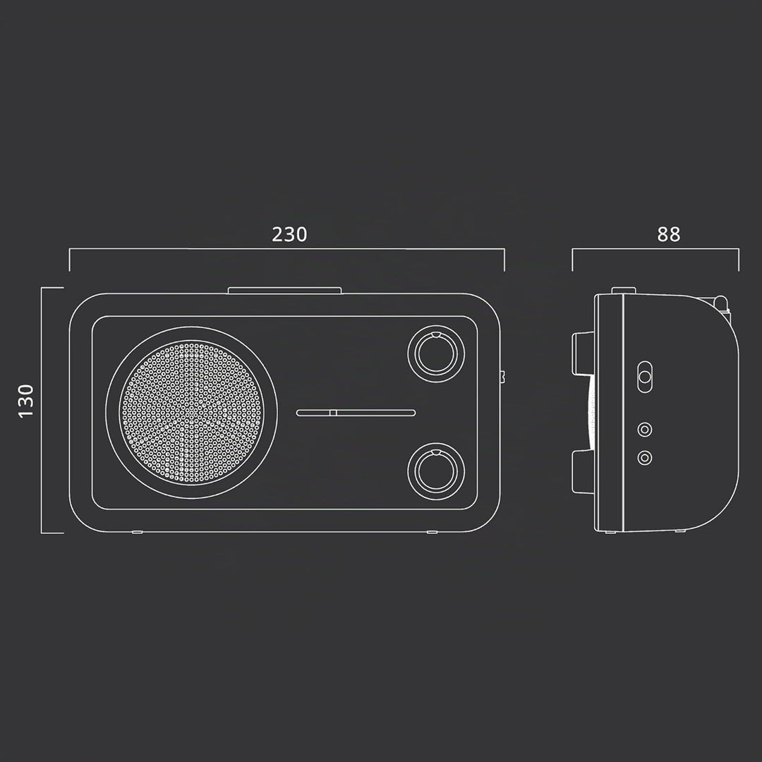 Muse M-06 DS Küchenradio (FM, MW) Radio, Netz- und Batteriebetrieb, AUX-In für Handy, schwarz, Schwa