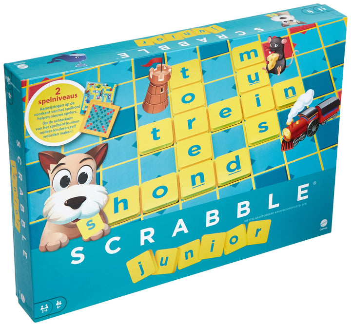 Mattel Games Y9671 - Scrabble Junior(Dutch) Woordspel voor Kinder 5 jaar en ouder Niederlande Mehrfa