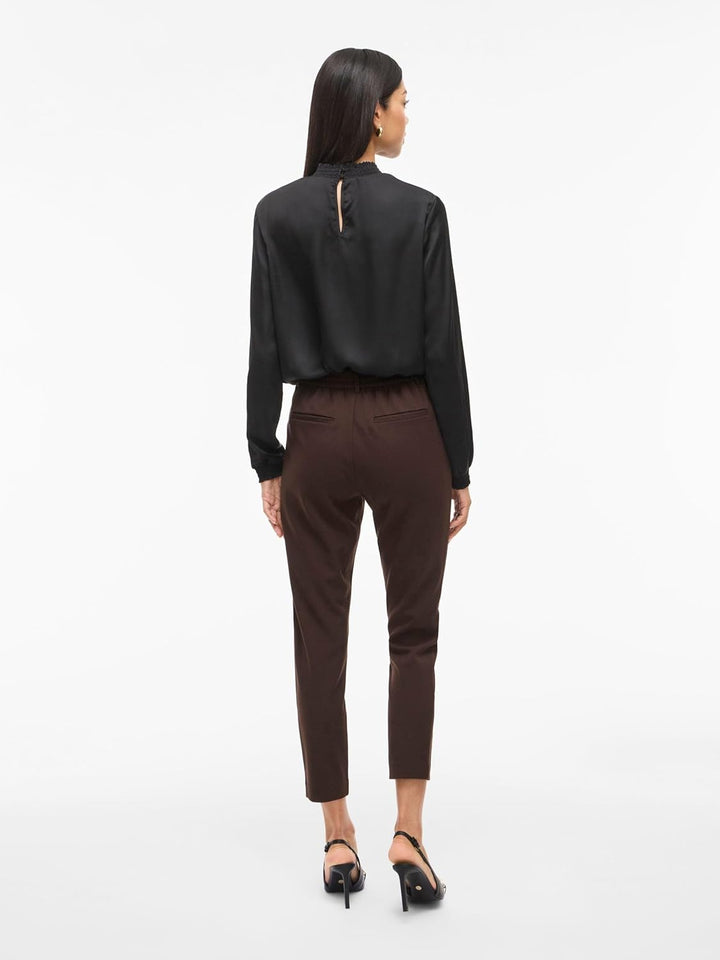 Vila Damen Vivarone Hw Slim Pant-Noos Stoffhose 34 Brown Lentil, 34 Brown Lentil