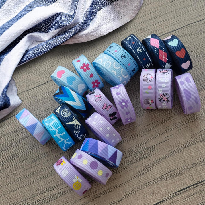 Summer-ray 164,6 Meter 1 cm bedrucktes Ripsband 90 Designs