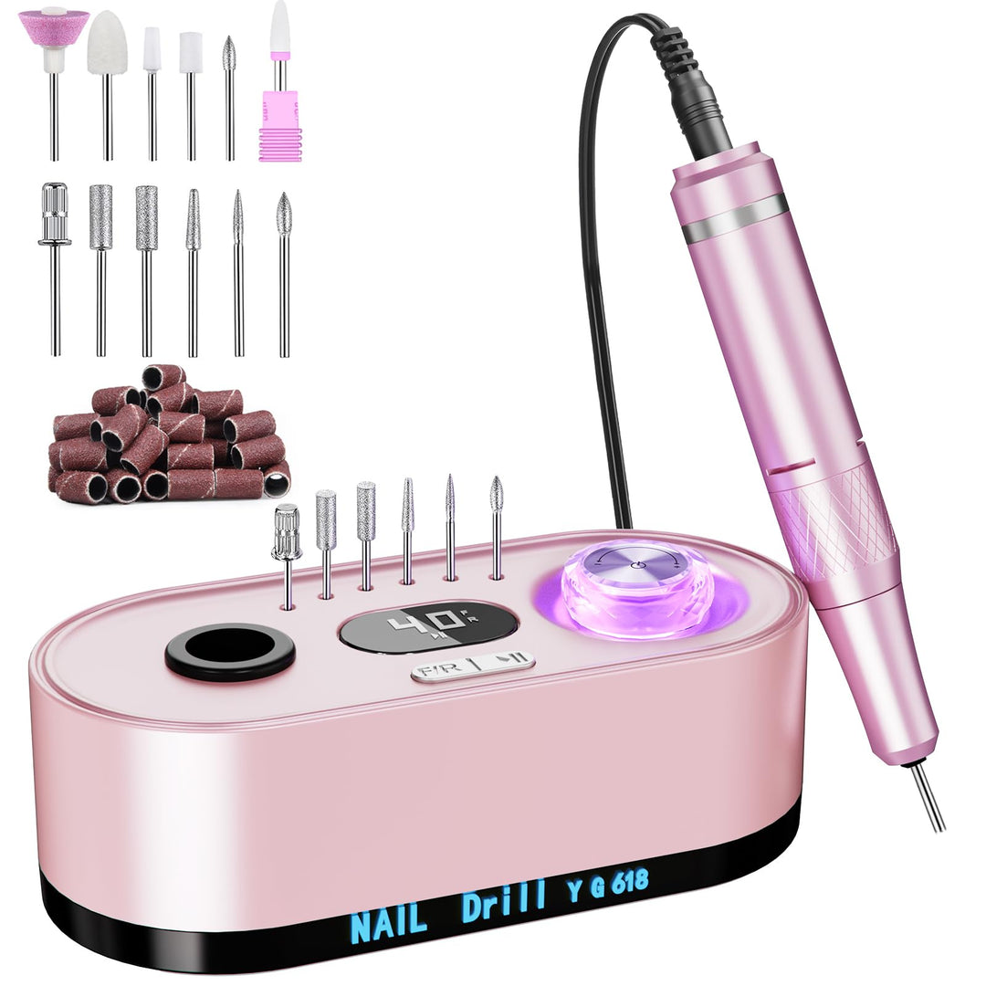 Nagelfräser für Gelnägel, Professionelle Elektrisch Nagelfräser 40000U/M, Fräser Maniküre Pediküre S