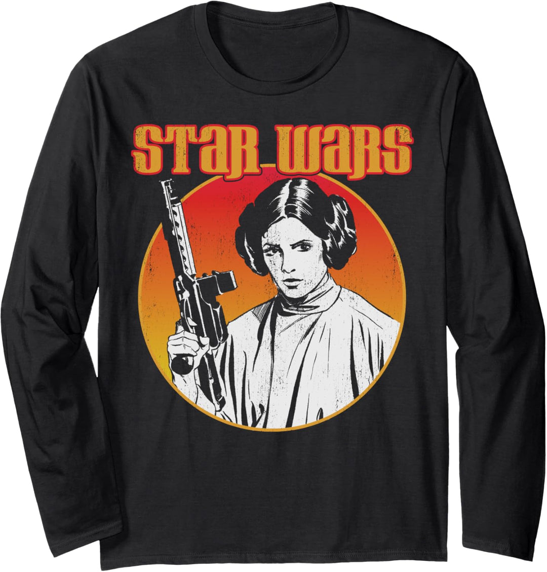 Star Wars Princess Leia Circle sunset Portrait Langarmshirt