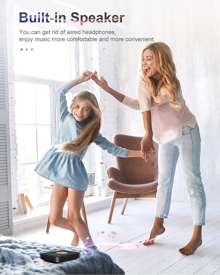 Hotechs MP3-Player/MP4-Player, MP3-Player mit 32 GB Speicherkarte, schlankes Design, digitales LCD-D