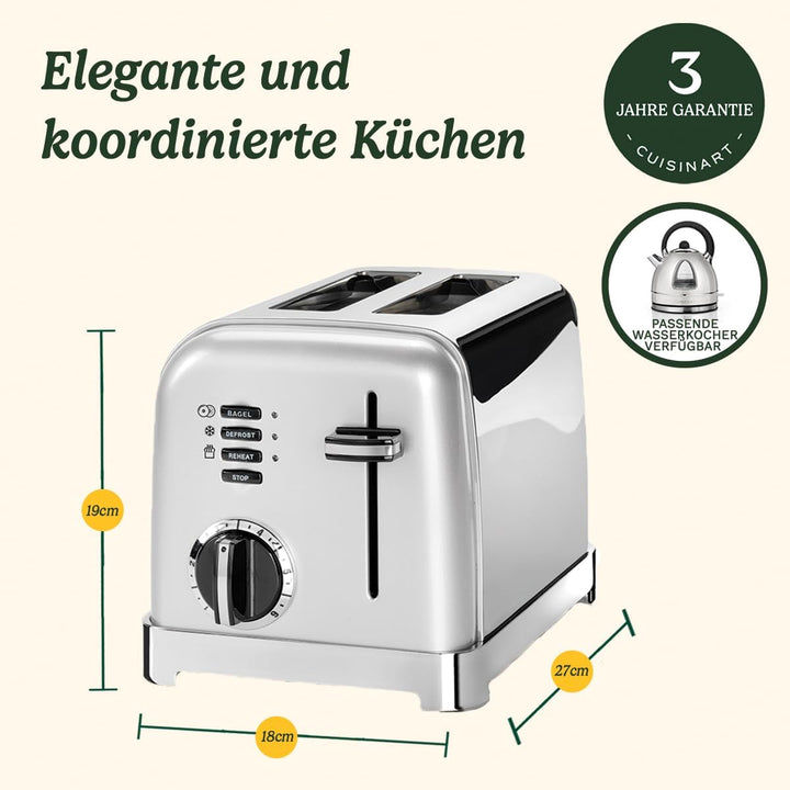 Cuisinart 2-Schlitz CPT160SE Style Collection 2-Schlitz-Toaster, Edelstahl,silber Pearl, Pearl