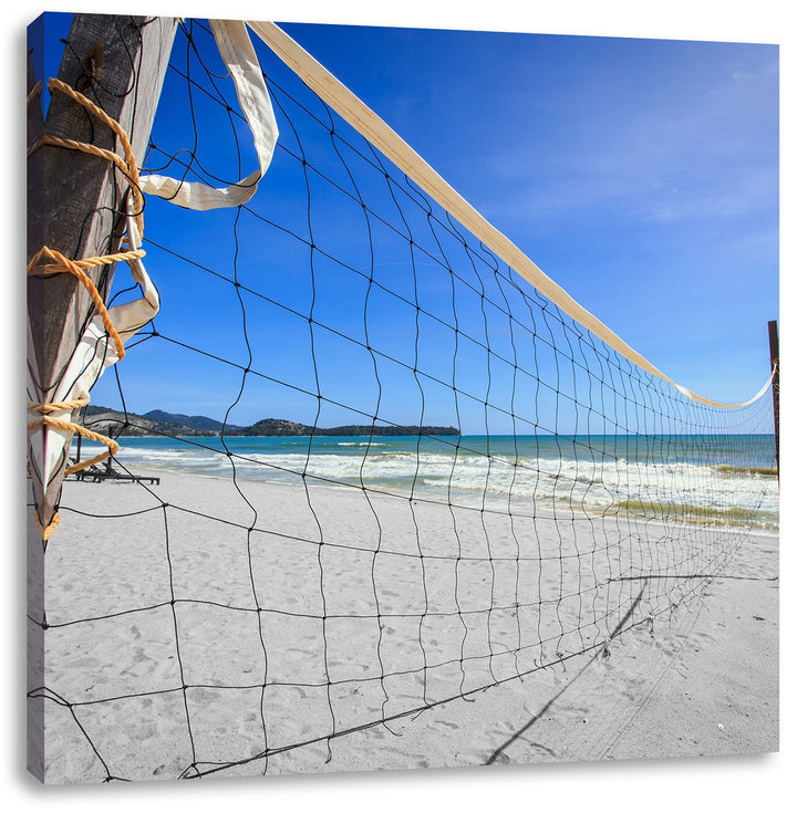 Pixxprint Grosses Volleyballnetz schwarz/weiss, Format: 70x70 als Leinwandbild, 70x70