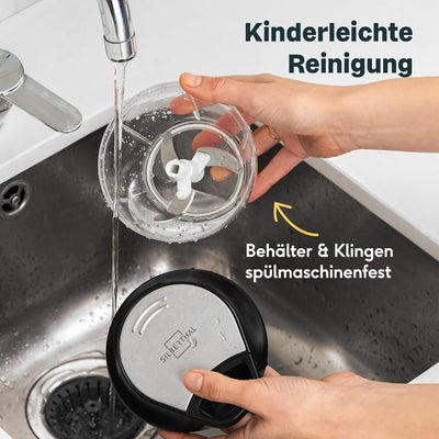 SILBERTHAL Zwiebelschneider für Gemüse, Kräuter, Nüsse, Sahne - 500 ml - Multizerkleinerer mit Seilz