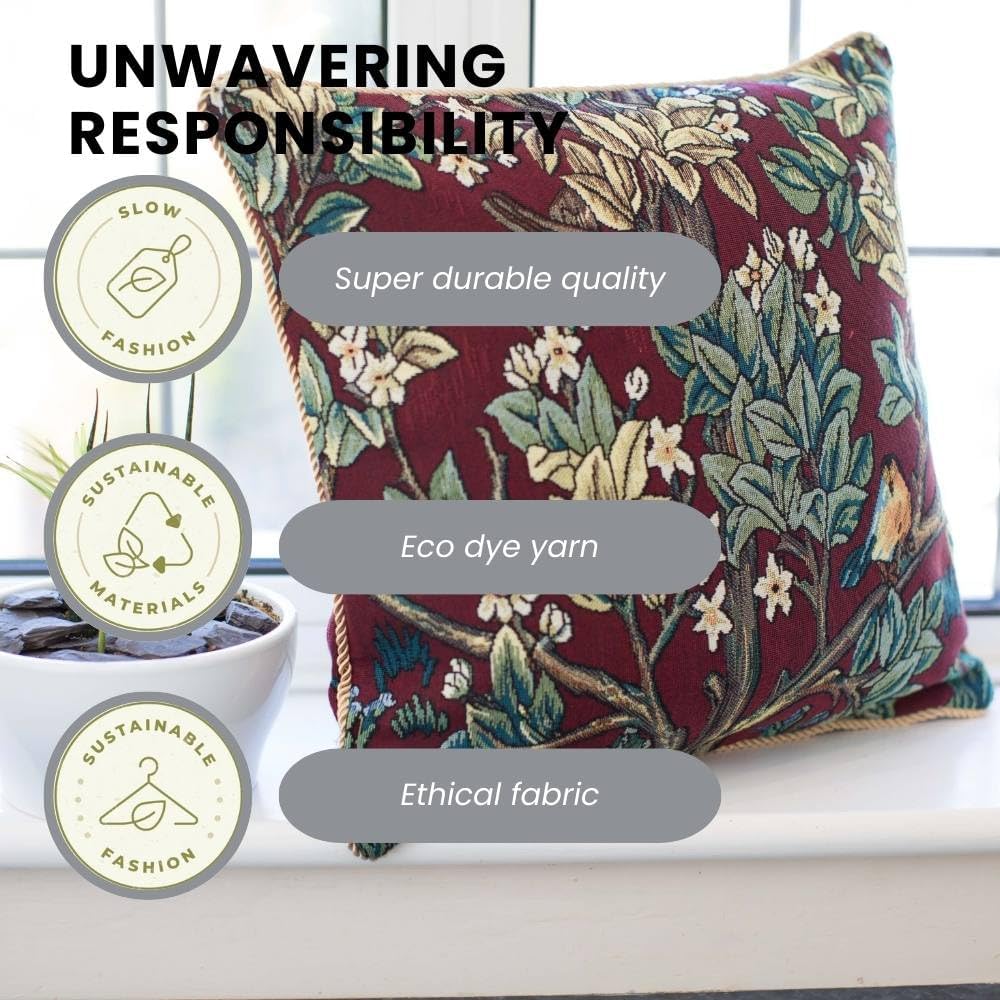 Signare Designer Ungewöhnlich Kissenbezug/Kissenhüllen 45x45cm Tapisserie Blumen Sofakissen - Willia